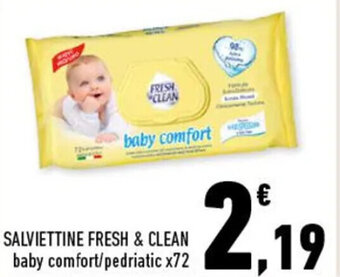 Conad SALVIETTINE FRESH & CLEAN baby comfort/pedriatic x72 offerta