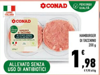 Conad HAMBURGER DI TACCHINO 200 g offerta