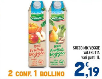 Conad SUCCO MIX VEGGIE VALFRUTTA vari gusti 1L offerta