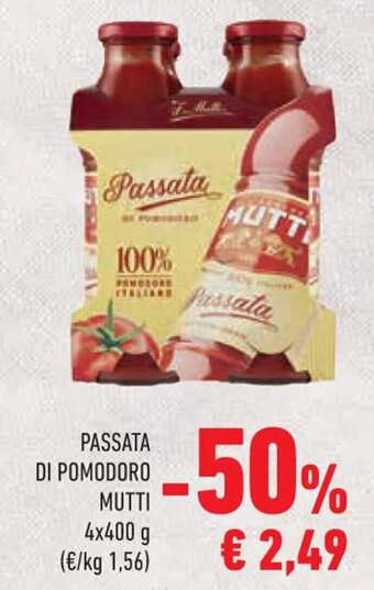 Conad PASSATA DI POMODORO MUTTI 4x400 g offerta