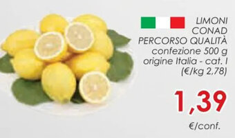 Conad LIMONI CONAD PERCORSO QUALITÀ 500 g offerta