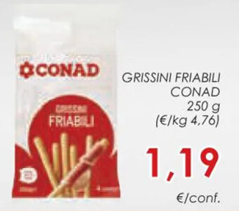 Conad GRISSINI FRIABILI CONAD 250 g offerta