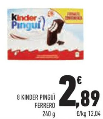 Conad 8 KINDER PINGUÌ FERRERO 240 g offerta