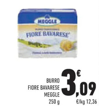 Conad BURRO FIORE BAVARESE MEGGLE 250 g offerta