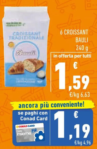 Conad 6 CROISSANT BAULI 240 g offerta