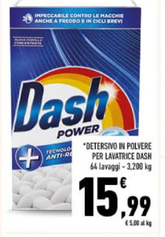 Conad DETERSIVO IN POLVERE PER LAVATRICE DASH 64 lavaggi -3,200 kg offerta