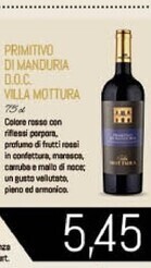 Conad Villa mottura primitivo di manduria d. o. c offerta