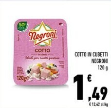 Conad Negroni cotto in cubetti offerta