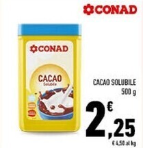 Conad Conad cacao solubile offerta