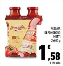 Conad Mutti passata di pomodoro offerta