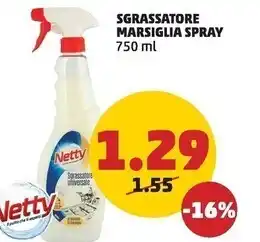 PENNY Netty sgrassatore marsiglia spray offerta