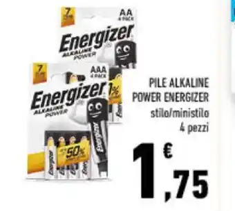 PILE ALKALINE POWER ENERGIZER 4 pezzi