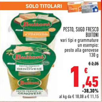 Conad PESTO, SUGO FRESCO BUITONI 130 g offerta