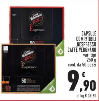 Conad CAPSULE COMPATIBILI NESPRESSO CAFFÈ VERGNANO vari tipi 250 g conf. da 50 pezzi offerta