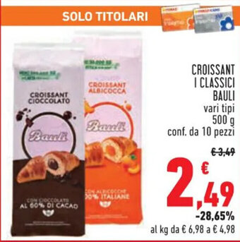Conad CROISSANT I CLASSICI BAULI vari tipi 500 g offerta