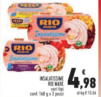 Conad INSALATISSIME RIO MARE vari tipi conf. 160 g x 2 pezzi offerta