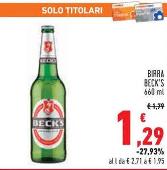 Conad BIRRA BECK'S 660 ml offerta