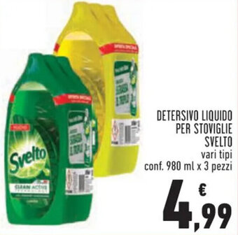 Conad DETERSIVO LIQUIDO PER STOVIGLIE SVELTO vari tipi conf. 980 ml x 3 pezzi offerta