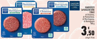 Conad HAMBURGER SAPORI&DINTORNI CONAD 180 g offerta