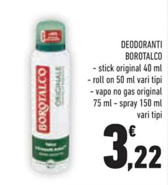Conad DEODORANTI BOROTALCO - stick original 40 ml offerta