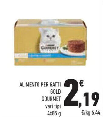 Conad ALIMENTO PER GATTI GOLD GOURMET vari tipi 4x85 g offerta