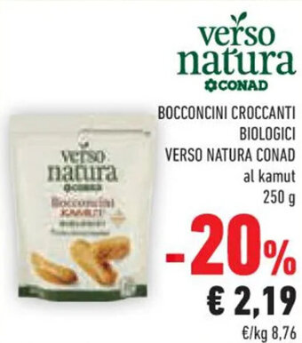 Conad BOCCONCINI CROCCANTI BIOLOGICI VERSO NATURA CONAD al kamut 250 g offerta