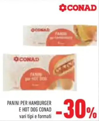 Conad PANINI PER HAMBURGER E HOT DOG CONAD offerta