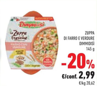Conad ZUPPA DI FARRO E VERDURE DIMMIDISÌ 145 g offerta