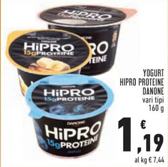 Conad YOGURT HIPRO PROTEINE DANONE vari tipi 160 g offerta