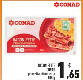 Conad BACON FETTE CONAD pancetta affumicata 100 g offerta