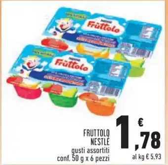 Conad FRUTTOLO NESTLÉ gusti assortiti conf. 50 g x 6 pezzi offerta