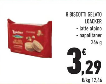 Conad 8 BISCOTTI GELATO LOACKER 264 g offerta