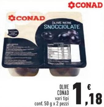 Conad OLIVE CONAD vari tipi conf. 50 g x 2 pezzi offerta