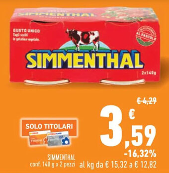 Conad SIMMENTHAL conf. 140 g x 2 pezzi offerta