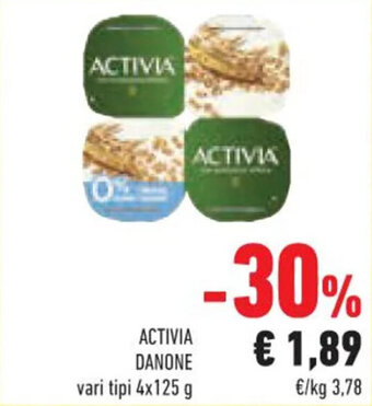 Conad ACTIVIA DANONE vari tipi 4x125 g offerta