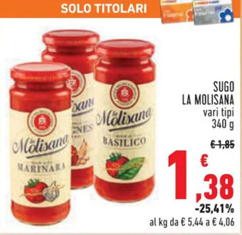 Conad SUGO LA MOLISANA vari tipi 340 g offerta