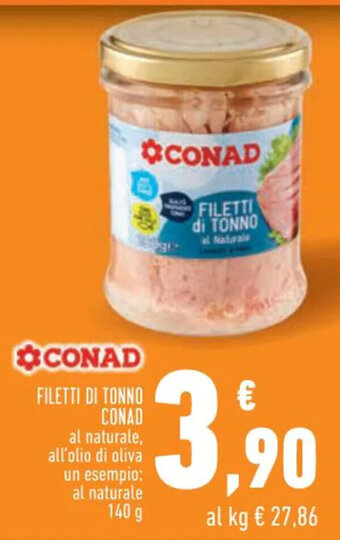 Conad FILETTI DI TONNO CONAD 140 g offerta