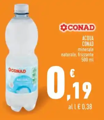 Conad ACQUA CONAD minerale naturale, frizzante 500 ml offerta