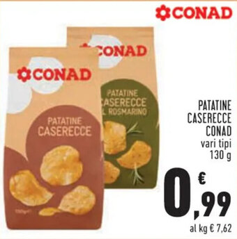 Conad PATATINE CASERECCE CONAD vari tipi 130 g offerta