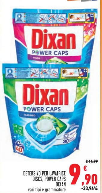 Conad DETERSIVO PER LAVATRICE DISCS, POWER CAPS DIXAN vari tipi e grammature offerta