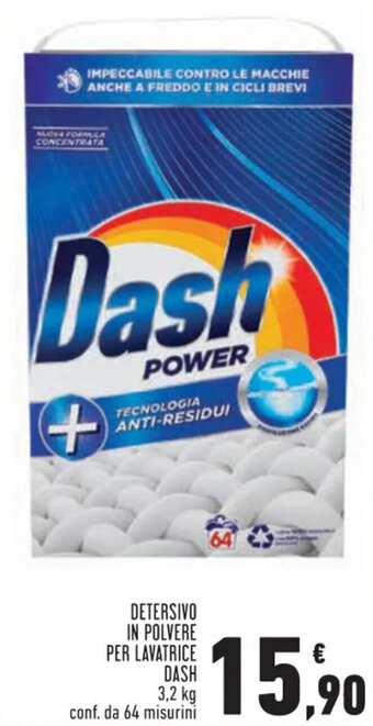 Conad DETERSIVO IN POLVERE PER LAVATRICE DASH 3,2 kg conf. da 64 misurini offerta