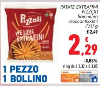 Conad PATATE EXTRAFINI PIZZOLI fiammiferi croccantixximi 750 g offerta