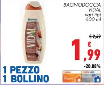 Conad BAGNODOCCIA VIDAL vari tipi 600 ml offerta