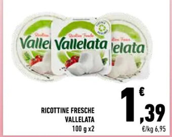 Conad RICOTTINE FRESCHE VALLELATA 100 g x2 offerta