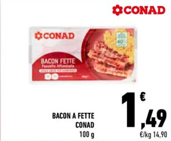 Conad BACON A FETTE CONAD 100 g offerta
