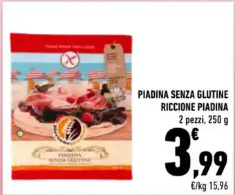 Conad PIADINA SENZA GLUTINE RICCIONE PIADINA 2 pezzi, 250 g offerta