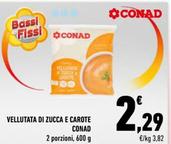 Conad VELLUTATA DI ZUCCA E CAROTE CONAD 2 porzioni, 600 g offerta