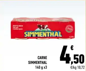 Conad CARNE SIMMENTHAL 140 g x 3 offerta