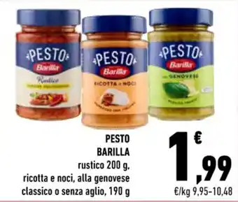 Conad PESTO BARILLA rustico 200 g, ricotta e noci, alla genovese classico o senza aglio, 190 g offerta
