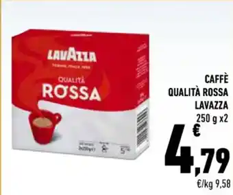 Conad CAFFÈ QUALITÀ ROSSA LAVAZZA 250 g x2 offerta